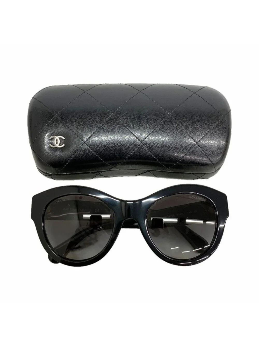 Chanel Sunglasses Acetate Black Silver Eyewear